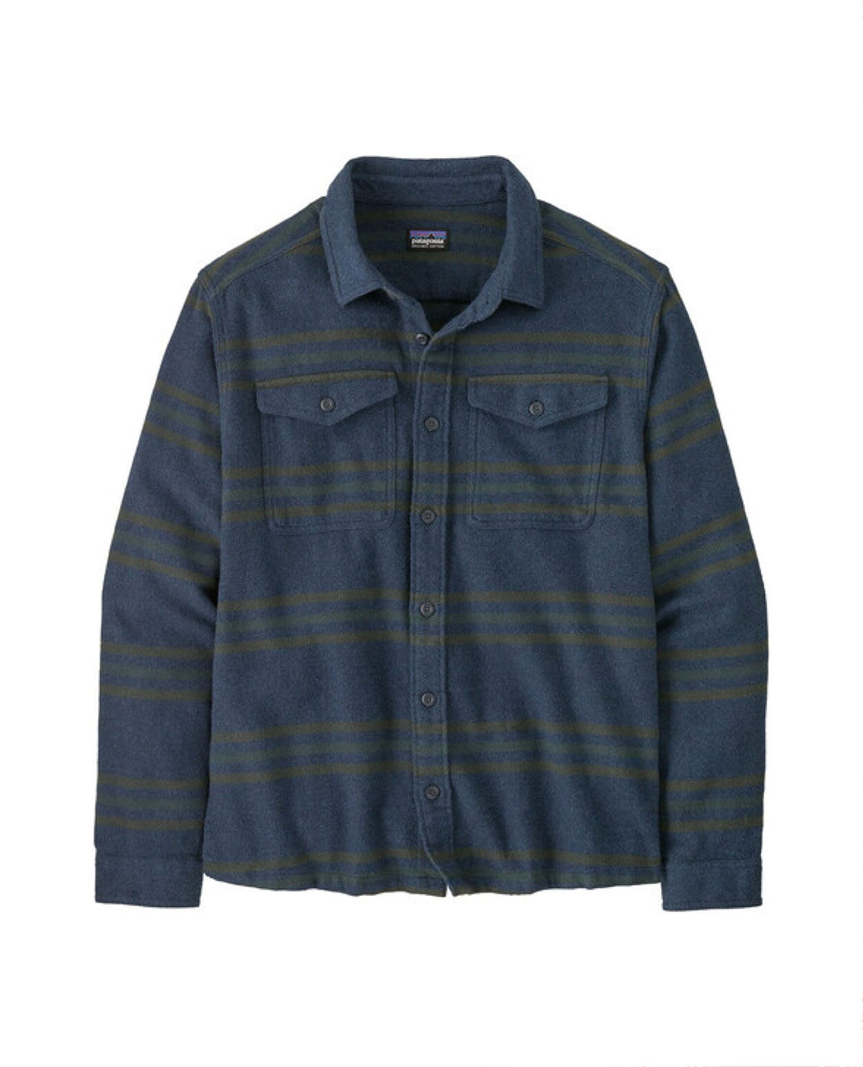 Patagonia Men Fjord Flannel Shirt Treelined: Smolder Blue