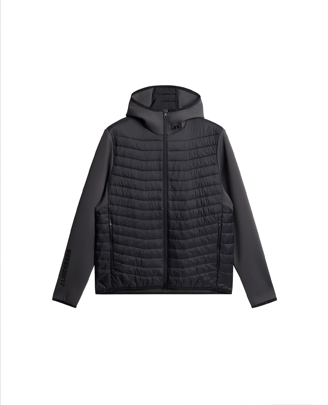 J.Lindeberg Men Holden Quilt Hybrid Hood Asphalt